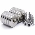 Neodymium Disc Countersunk Hole Magnets With 10 Screws 1 26 D X 0 2 H Strong Rare Earth Pack Of 