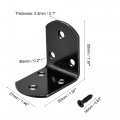Uxcell Corner Brace Angle Bracket Fastener L Shape 50mmx50mmx37mm Black Round End With Screws 8pcs