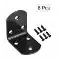 Uxcell Corner Brace Angle Bracket Fastener L Shape 50mmx50mmx37mm Black Round End With Screws 8pcs