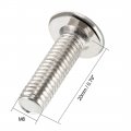 Uxcell M6x20mm Furniture Bolts Hex Socket Screws Fastener Carbon Steel 20pcs