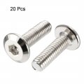 Uxcell M6x20mm Furniture Bolts Hex Socket Screws Fastener Carbon Steel 20pcs