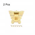 Uxcell Wood Case Box Butterfly Hasp 59x52mm Zinc Alloy Antique Latches Golden 2 Pcs