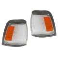 Toyota Pickup 1992 1993 1994 1995 Corner Light Assembly Driver And Passenger Side Pair Base 2wd W Gray Trim Clear Amber Lens 