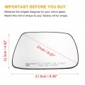 X Autohaux Car Right Rearview Heated Side Mirror Glass For Jeep Grand Cherokee 2005-2010 5142874aa Replacement With Backing