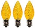 Anyray 3-led C7 Bulbs E12 Christmas String Lights Outdoor Indoor Halloween 0 5 Watt 110v Candelabra Base 120v Yellow 