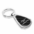 Ipick Image Made For Ford Mustang Mach-e Real Black Carbon Fiber Chrome Metal Teardrop Key Chain