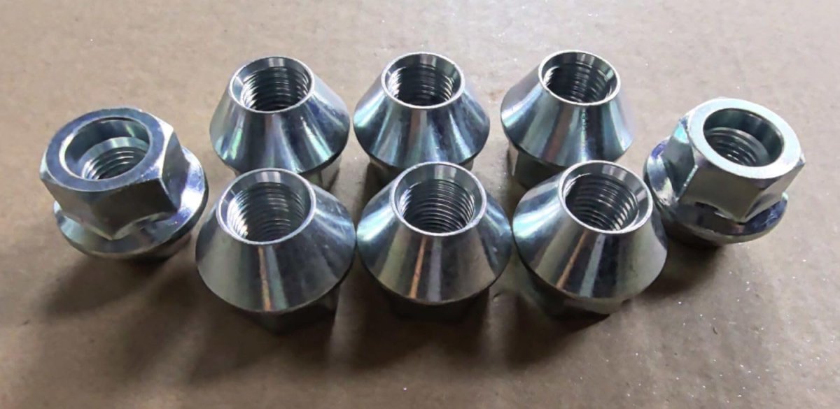 8pcs M14x1 50 Wheel Lug Nuts 611-979 For Dodge Ram 2500 3500 Srw Steel Wheels Charger Challenger And Durango Silver Alloy Hex
