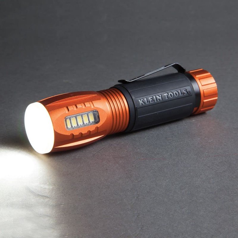 Klein Tools 56028 Led Flashlight And Work Light Durable Waterproof Compact Hands-free Magnetic End Runs To 12 Hours For Outdoor