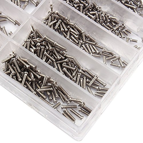 1000pcs Stainless Steel Assorted 1 6-6 0mm Tiny Screws Kit For Eyeglass Sun Glasses Watch Repair Tool
