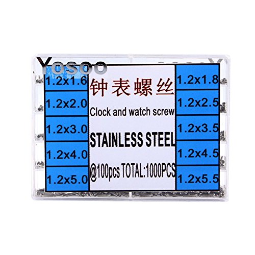 1000pcs Stainless Steel Assorted 1 6-6 0mm Tiny Screws Kit For Eyeglass Sun Glasses Watch Repair Tool
