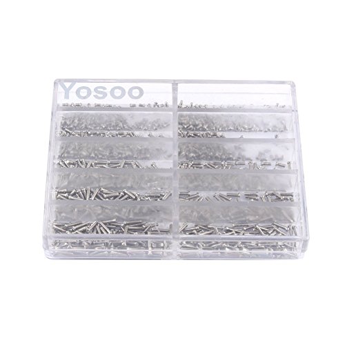 1000pcs Stainless Steel Assorted 1 6-6 0mm Tiny Screws Kit For Eyeglass Sun Glasses Watch Repair Tool