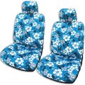 Blue Aloha Honu Lucky Turtle Hawaiian Car Seat Covers Set Of 2 With Separate Headrests Universal Fit Cloth Protection For Front 