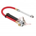 Qiilu Bayonet Style Inflator Gauge With 12 Hose And Air Chuck 10-90 Psi Heavy Duty Straight Head