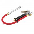 Qiilu Bayonet Style Inflator Gauge With 12 Hose And Air Chuck 10-90 Psi Heavy Duty Straight Head