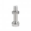 Uxcell M10 X 50mm Hex Head Screws Bolts Nuts Flat Lock Washers Kits 304 Stainless Steel Fully Thread Hexagon 4 Sets