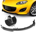 Auto Dynasty 3pcs Gv-style Car Front Bumper Lip Spoiler Wing Body Kit Compatible With Mazda Mx-5 Miata 09-13 Gloss Black