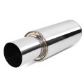 Auto Dynasty Universal 2 Inches Straight-through Muffler With Double Walled Round Tip Stainless Steel