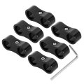 6pcs Black An6 14mm Hose Separator Clamp Fitting Adapter With Wrench For Car