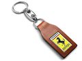 Genuine Ferrari Classic Brown Leather Key Ring 70003777 