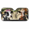 Funny Cow Car Windshield Sun Shade Cattle Auto Front Windowshield Heifer Sun Visor Universal Fit Sunshade Keep Vehicle Cool Uv
