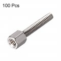 Uxcell 4 -40 5 16mm F M Brass Hex Standoff Spacer Screws Pcb Nickel Plated 100 Pcs