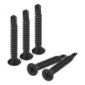 10 X 1-1 2 Sheet Metal Screws 100pcs Black Oxide 410 Stainless Steel Flat Head Phillips Drive Self Drilling 