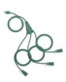 Outdoor Extension Cord 1 To 3 Splitter 12 Ft Heavy Duty 13a 125v 1625w 16 3c Sjtw Weatherproof Green Cable For Christmas And 