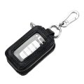 Genuine Leather Car Key Fob Case Remotechain Bag With Lanyard And Zipper Closure Key Protection Cover For Men Women Black 3 54 