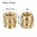Uxcell Knurled Insert Nuts 120pcs M4 X 6mm L Od 3d Printing Brass Female Threadeds Heat Set Insert Embedment Nut
