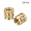 Uxcell Knurled Insert Nuts 120pcs M4 X 6mm L Od 3d Printing Brass Female Threadeds Heat Set Insert Embedment Nut