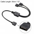 Uxcell Argb Splitter Cable 1 Female To 2 3 Pin Extension Connector Cord Wire For 5050 3528 Led Light Strips 30cm Length