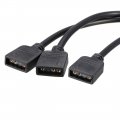 Uxcell Argb Splitter Cable 1 Female To 2 3 Pin Extension Connector Cord Wire For 5050 3528 Led Light Strips 30cm Length