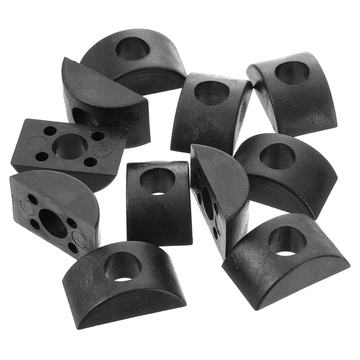 Plastic Half Moon Spacer Connector Hardware Fittings Black 10mm Hole Dia 16pcs