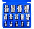 14pc Torx Torq Torque Star Female E-socket Set Bit 4 3 8 1 2 Dr W Case