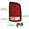 G-plus Tail Lights Lamps W Bulbs Wiring Harness Compatible With Gmc Sierra 1500 2500 3500hd 2007-2013 Passenger Side Red Lens