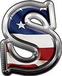 Reflective American Flag Letter S