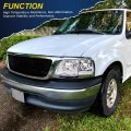 G-plus Headlights Assembly Compatible With 1997 1998 1999 2000-2002 Ford Expedition Bumper Headlamp Clear Lens Chrome Housing