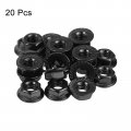 Uxcell 5 16-18 Serrated Flange Hex Lock Nuts 20pcs 304 Stainless Steel Non-slip Hexagon Nut Full Thread Bright Finish Black