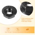 Uxcell 5 16-18 Serrated Flange Hex Lock Nuts 20pcs 304 Stainless Steel Non-slip Hexagon Nut Full Thread Bright Finish Black