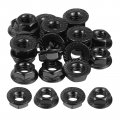Uxcell 5 16-18 Serrated Flange Hex Lock Nuts 20pcs 304 Stainless Steel Non-slip Hexagon Nut Full Thread Bright Finish Black