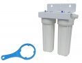 Valterra A01-1139 Exterior Filter System Dual Housing With Sediment Pre-filter Advanced Carbon Block Cartridge Wall Bracket And 