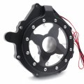 Httmt- Black Engine Stator Cover Clear Green Led Compatible With 04-07 Cbr1000rr 04-14 Cb 1000rr P N Mt050a-bk Green