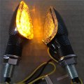 Mt303-008-cn Cl Carbon Fiber Led Motorcycle Turn Signal Lights Clear Lens Dual Sport Indicators For Suzuki Kawasaki Yamaha 