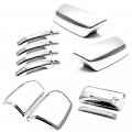 Sizver Chrome Top Half Mirror Covers 4door Handles Tail Light Frame Gate Cover W O Cam Holes For 2014-2018 Chevy Silverado 2500 