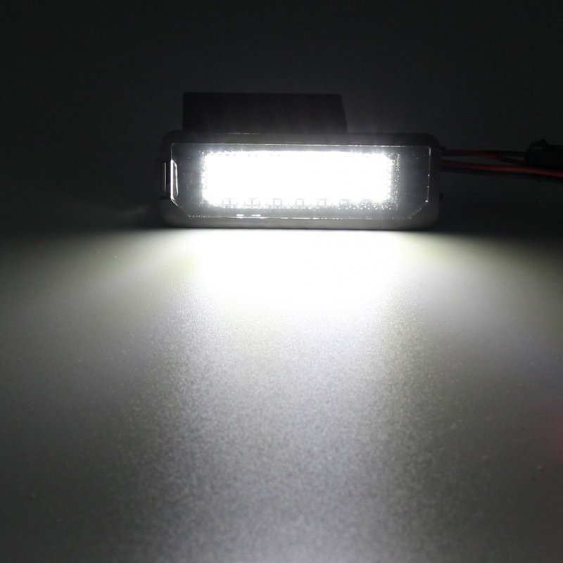2pcs Error Free Led License Plate Lights 6000k White For Vw Golf Gti Mk4 Mk5 Mk6 Mk7 Passat B6 Cc Polo Eos Phaeton Beetle And