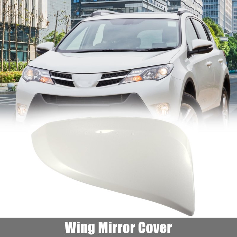 White Right Side Car Door Wing Mirror Cover Rear View Cap For Toyota Rav4 2013-2019