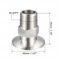 Uxcell Pipe Fitting 1 2 Pt Male Threaded To 57 Ferrule Stainless Steel Clamp Pack Of