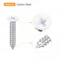 Uxcell St3 5x20mm White Screws Self Tapping 100pcs Flat Head Phillips Wood For Woodworking