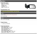 Right Passenger Side Power Mirror Paint To Match With Heated Glass Turn Signal Memory And Puddle Light Compatible 2011 2015