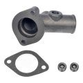 Coolant Thermostat Housing For Ford E 250 Econoline Club Wagon 1990 1991 Metal Natural 45 Degrees Neck Angle 1 5 In Outside 